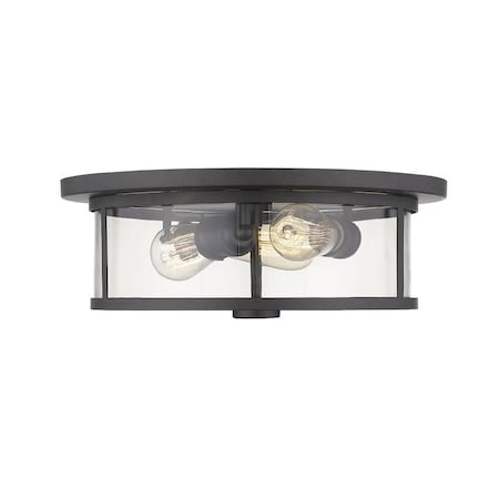 Z-Lite Savannah 3 Light Flush Mount, Bronze & Clear 462F16-BRZ